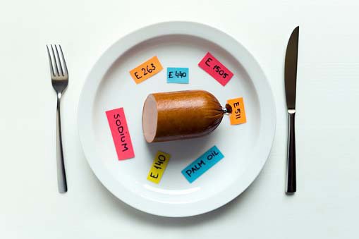 unhealthy food on platter