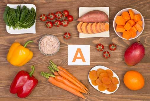 vegetables and fruits rich in vitamin A