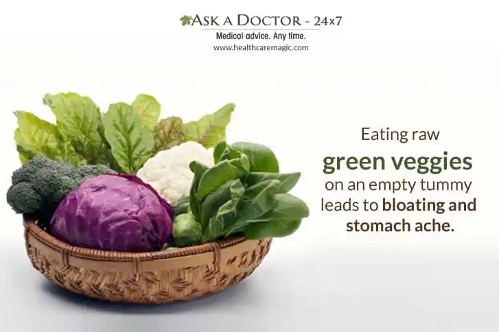 raw green veggies=