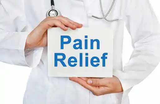 doctor holding painrelief banner=